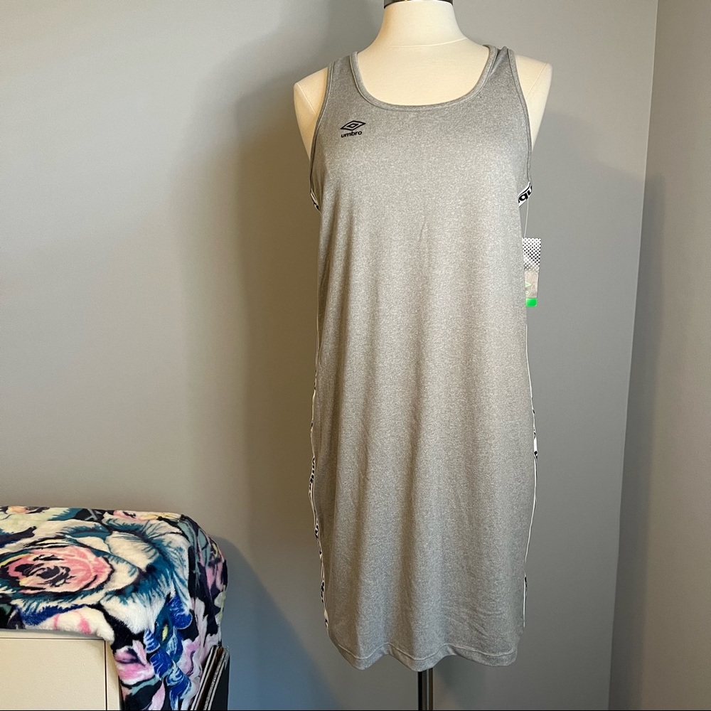 Umbro Silver Gray Athletic Midi Tank Dress